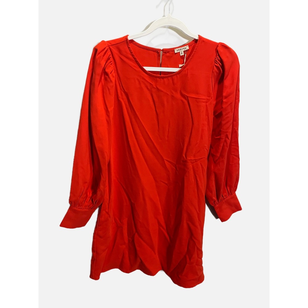 Jodifl Abby Shift Dress Women Size S Burnt Orange Puff Sleeve Mini Boho Chic